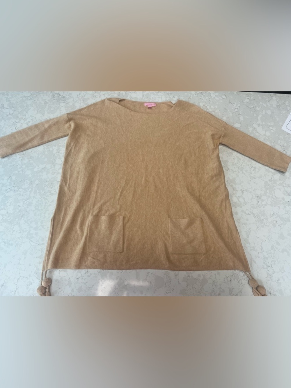 Lilly Pulitzer Camel Knit Crewneck Top